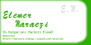 elemer maraczi business card