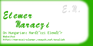 elemer maraczi business card